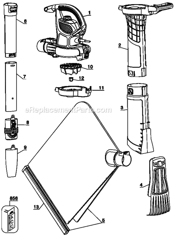 Page A Diagram and Parts List for  Black and Decker